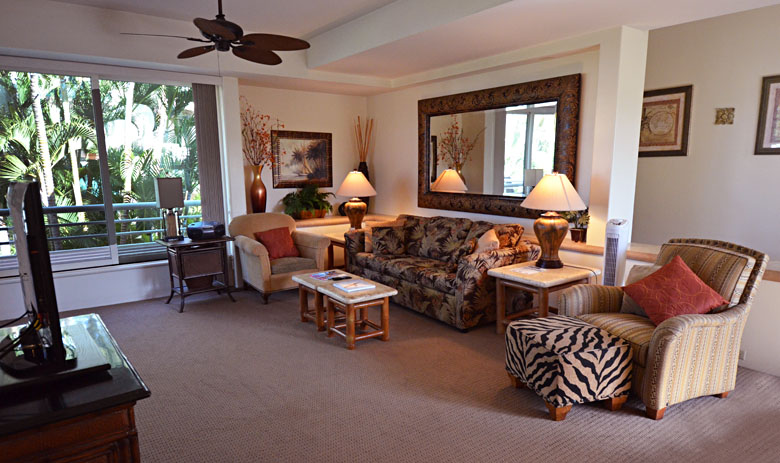 The Palms at Wailea Unit 901 Interior Living Room Vacation Rental by Owner